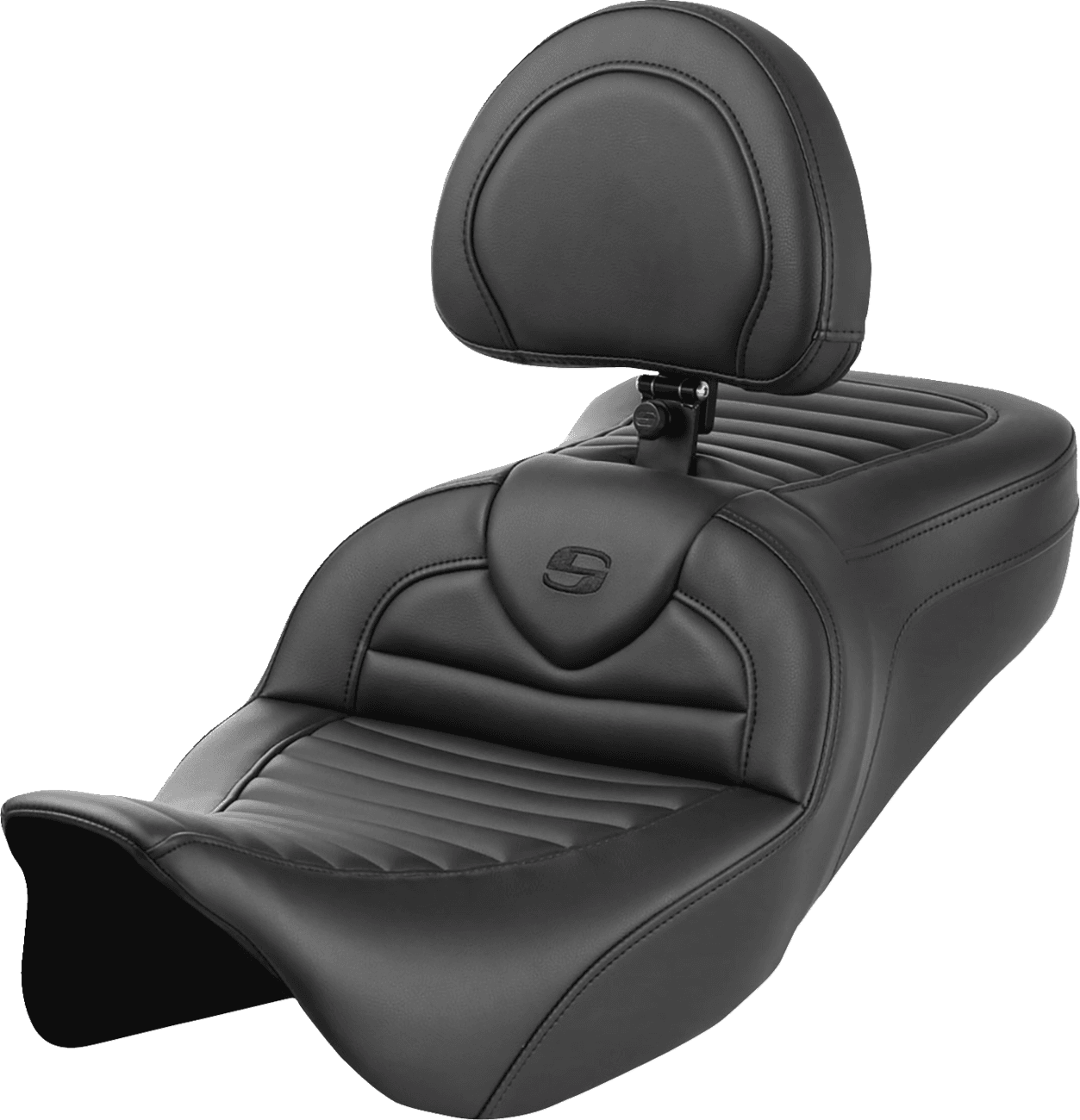 SADDLEMEN 0801-1821 Roadsofa™ Seat - with Backrest - Tuck-n-Roll - FL '08-'23