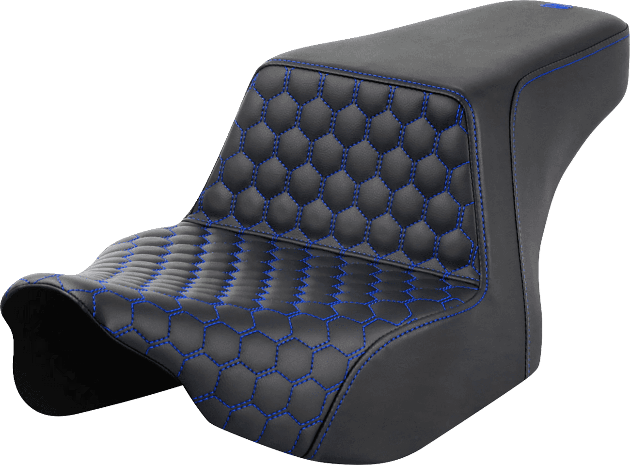SADDLEMEN 0801-1825 Step-Up Seat - Front Honeycomb - Blue Stitching - FL '23-'24