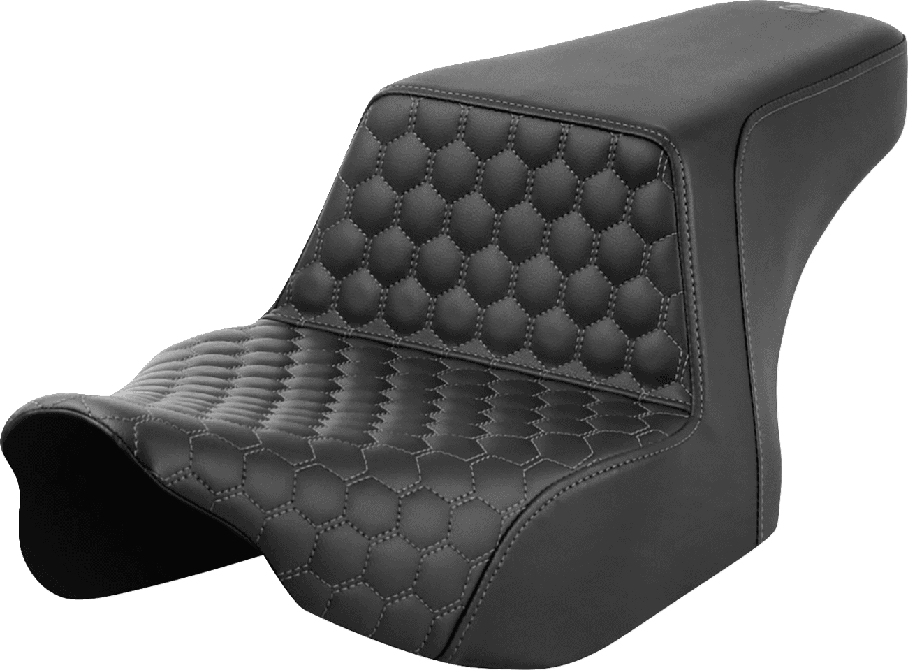 SADDLEMEN 0801-1826 Step-Up Seat - Front Honeycomb - Gray Stitching - FL '23-'24