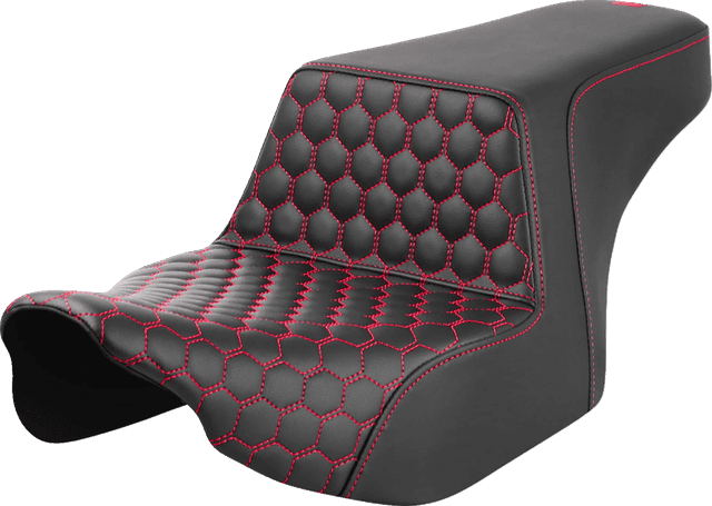SADDLEMEN 0801-1828 Step-Up Seat - Front Honeycomb - Red Stitching - FL '23-'24