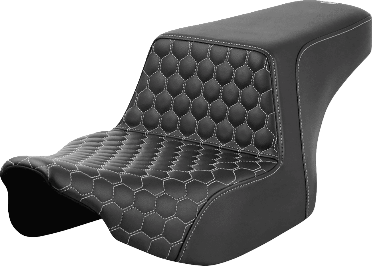 SADDLEMEN 0801-1829 Step-Up Seat - Front Honeycomb - Silver Stitching - FL '23-'24