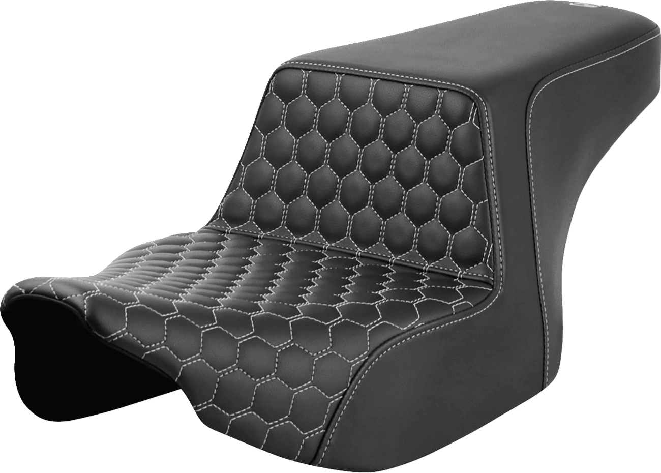 SADDLEMEN 0801-1829 Step-Up Seat - Front Honeycomb - Silver Stitching - FL '23-'24