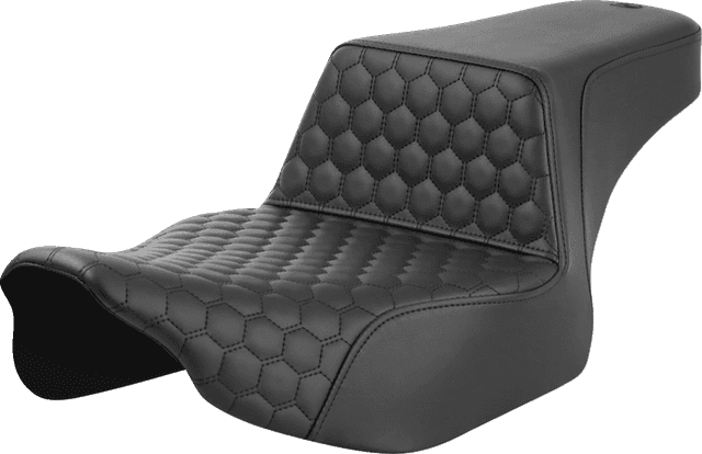 SADDLEMEN 0801-1831 Step-Up Seat - Extended Reach - Front Honeycomb - Black Stitch - FL '23-'24 — image 1 of 2