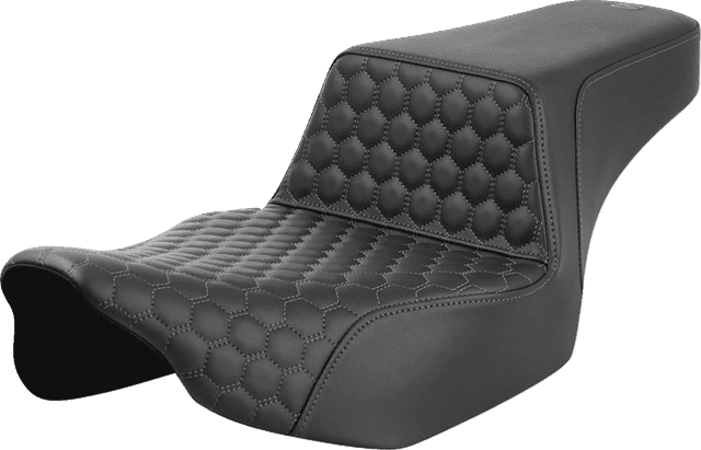 SADDLEMEN 0801-1833 Step-Up Seat - Extended Reach - Front Honeycomb - Gray Stitch - FL '23-'24 — image 1 of 2