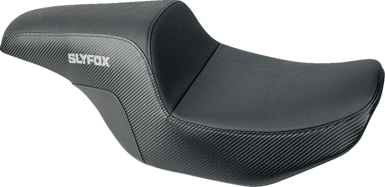 SLYFOX 0801-1840 Drifter Tour Seat - Vinyl w/ Slipstop - Gray Logo - FL '23-'24