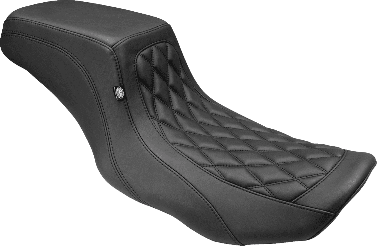 MUSTANG 0801-1907 One Piece 2-Up Squareback Seat - Double Diamond - Smooth - FLH/FLT '23-'25