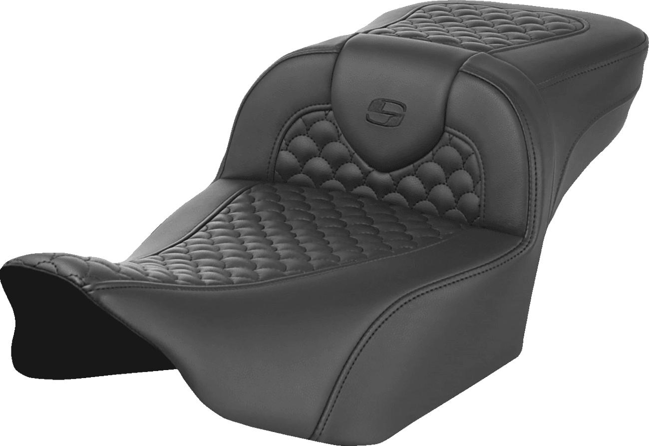 SADDLEMEN 0801-1938 Roadsofa™ Seat - Dragon Scale Stitch - w/o Backrest - Extended Reach - FLTR/FLHX '23-'25
