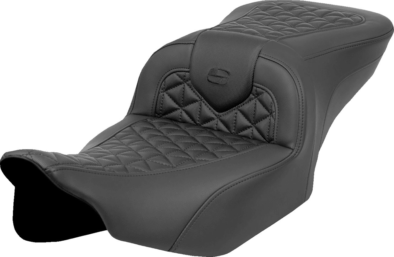 SADDLEMEN 0801-1961 RoadSofa™ Tri Gripper Seat - Standard Reach - No Backrest - FLH/FLT '23-'24