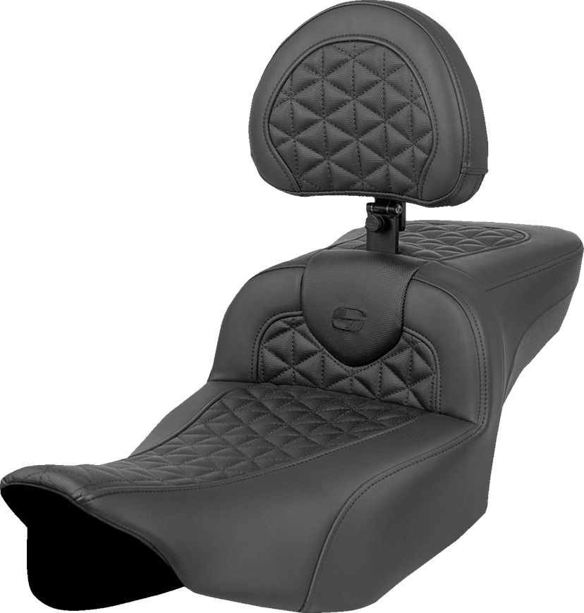 SADDLEMEN 0801-1964 RoadSofa™ Tri Gripper Seat - Extended Reach - w/ Backrest - FLH/FLT '23-'24 — image 1 of 2