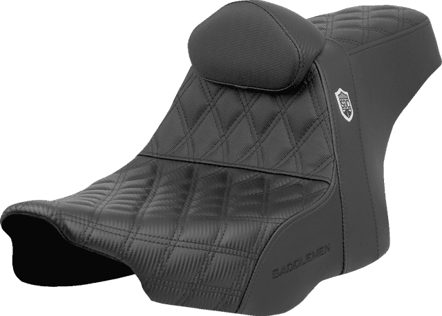 SADDLEMEN 0801-1966 Pro Series SDC Performance Seat - Lattice Stitch - Gripper - w/ Backrest - FLH/FLT '23-'24