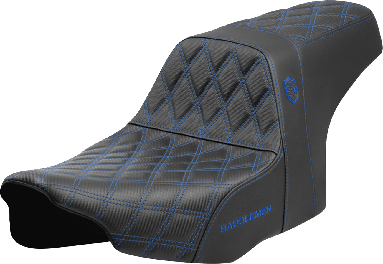 SADDLEMEN 0801-2000 Pro Series SDC Performance Seat - Blue Stitching - w/o Backrest - FLT/FLH '23-'24