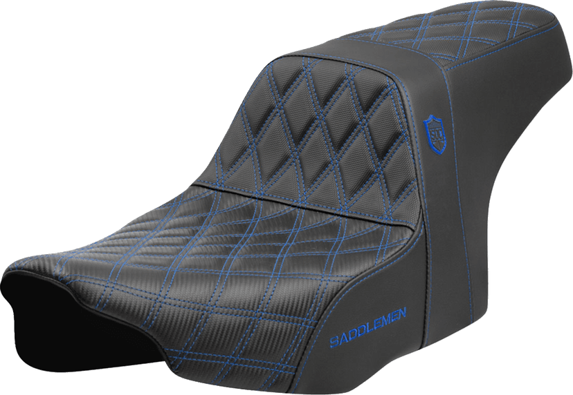 SADDLEMEN 0801-2000 Pro Series SDC Performance Seat - Blue Stitching - w/o Backrest - FLT/FLH '23-'24