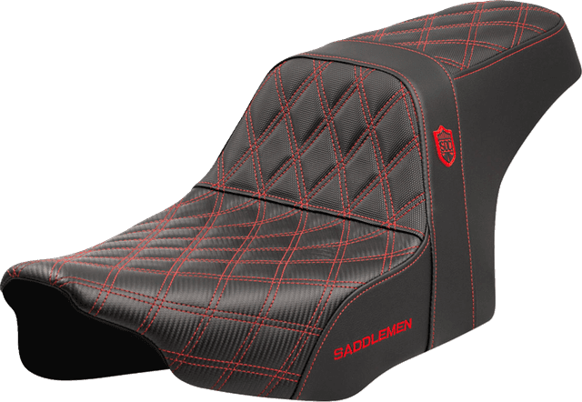 SADDLEMEN 0801-2003 Pro Series SDC Performance Seat - Red Stitching - w/o Backrest - FLT/FLH '23-'24
