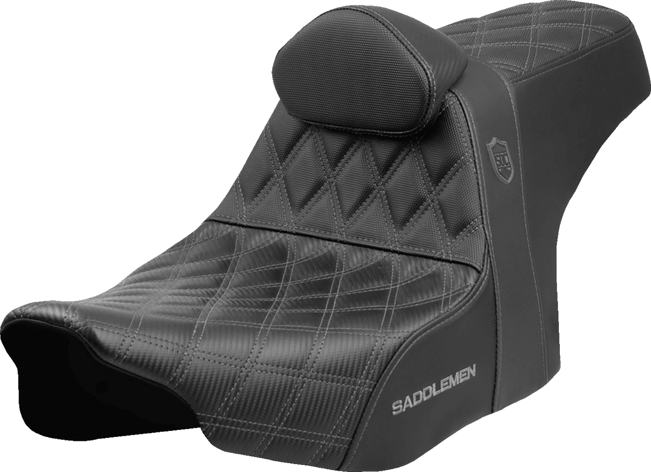 SADDLEMEN 0801-2008 Pro Series SDC Performance Seat - Gray Stitching - w/ Backrest - FLT/FLH '23-'25