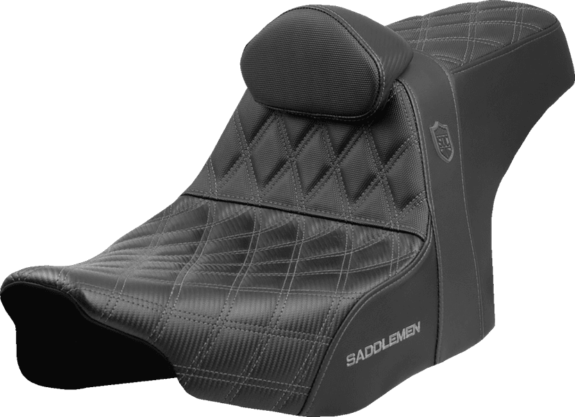 SADDLEMEN 0801-2008 Pro Series SDC Performance Seat - Gray Stitching - w/ Backrest - FLT/FLH '23-'25