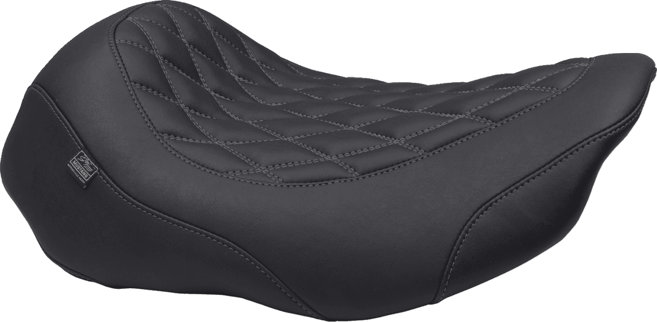 MUSTANG 0801-2018 Wide Tripper™ Seat - Solo - Gun Metal Stitching - FLT/FLH '23-'25