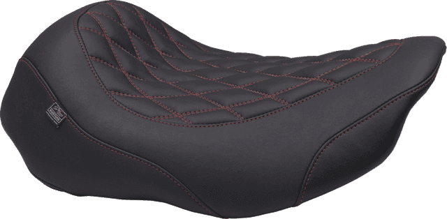 MUSTANG 0801-2021 Wide Tripper™ Seat - Solo - Dark Cherry Stitching - FLT/FLH '23-'25