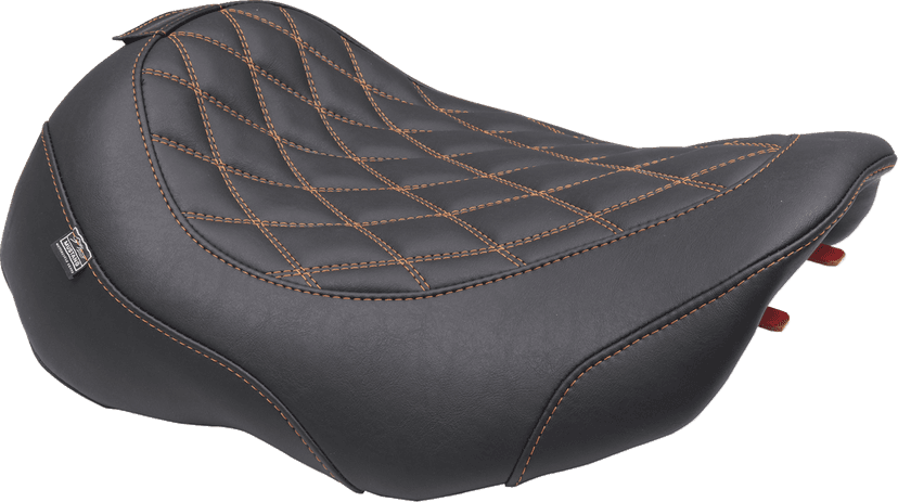 MUSTANG 0801-2023 Wide Tripper™ Seat - Solo - Mandarin Orange Stitching - FLT/FLH '23-'25 — image 2 of 2