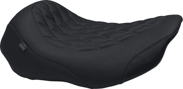 MUSTANG 0801-2027 Wide Tripper™ Seat - Solo - Sky Blue Stitching - FLT/FLH '23-'25