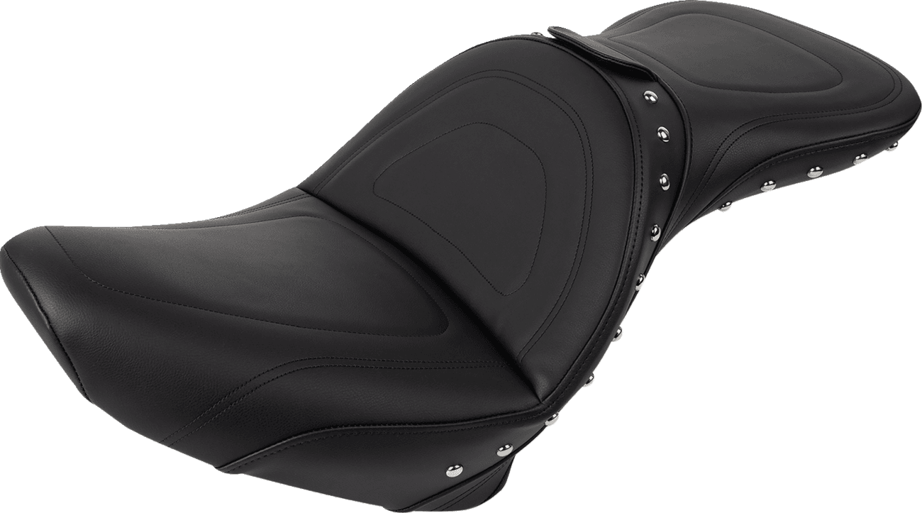 SADDLEMEN 0802-0212 Explorer Special Seat - Studded - w/ Backrest - FXST/FLST '84-'99