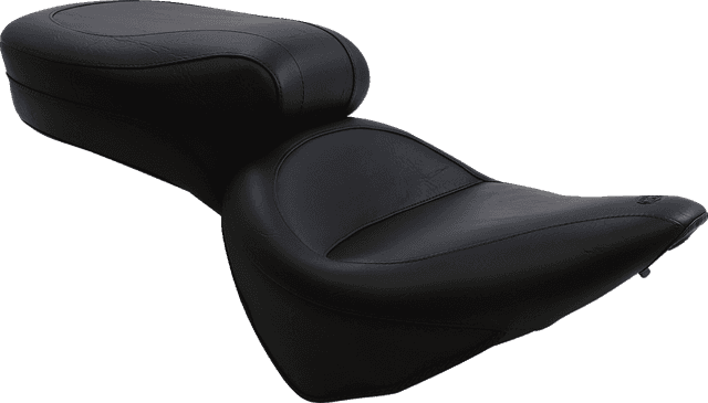 MUSTANG 0802-0240 Vintage Style Seat - Wide - Smooth - Black - FXST/FLST — image 1 of 3