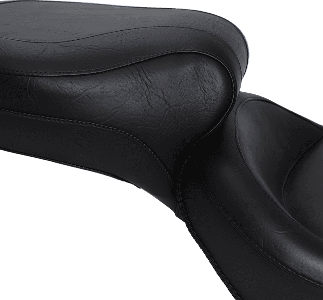 MUSTANG 0802-0240 Vintage Style Seat - Wide - Smooth - Black - FXST/FLST — image 2 of 3
