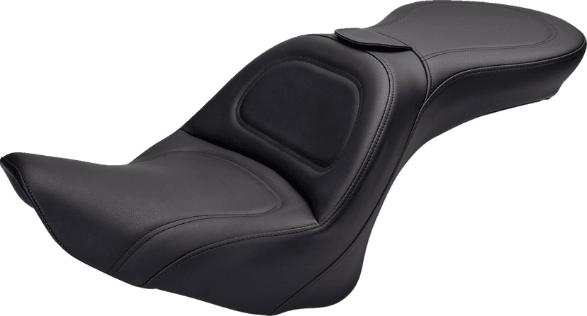 SADDLEMEN 0802-0306 Seat - Explorer™ - With Backrest - Stitched - Black - FL/FX '06-'17 — image 1 of 5