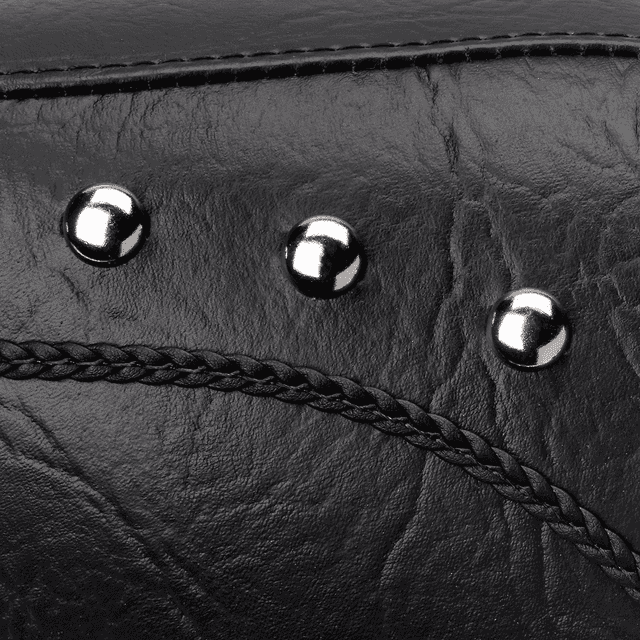 MUSTANG 0802-0492 Wide Rear Seat - Studded - Black - FLST '00-'15 — image 2 of 3