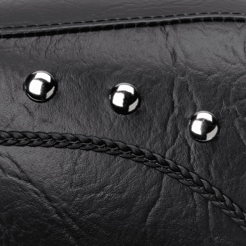 MUSTANG 0802-0492 Wide Rear Seat - Studded - Black - FLST '00-'15 — image 2 of 3