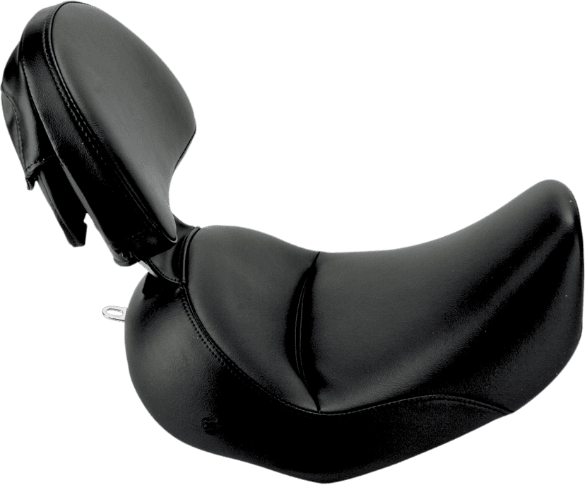 SADDLEMEN 0802-0599 Heels Down Solo Seat - With Backrest - Plain - Black - FLSTC