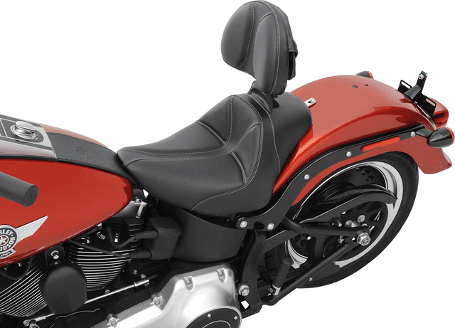 SADDLEMEN 0802-0799 Dominator Solo Seat - w/o Backrest - Black w/ Gray Stitching - FL/FX '06-'17 — image 5 of 7