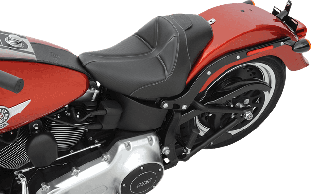SADDLEMEN 0802-0799 Dominator Solo Seat - w/o Backrest - Black w/ Gray Stitching - FL/FX '06-'17 — image 4 of 7