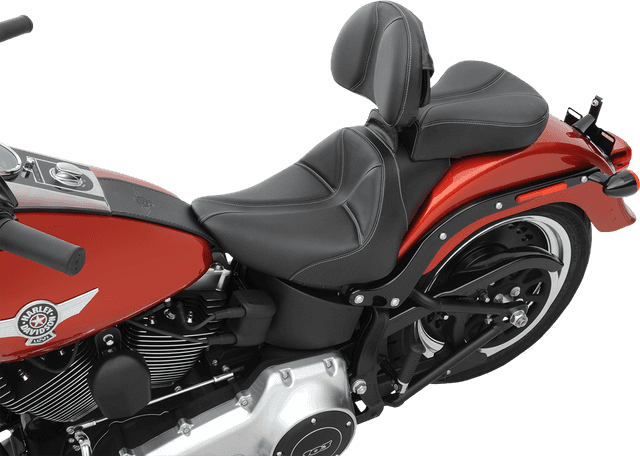SADDLEMEN 0802-0799 Dominator Solo Seat - w/o Backrest - Black w/ Gray Stitching - FL/FX '06-'17 — image 6 of 7
