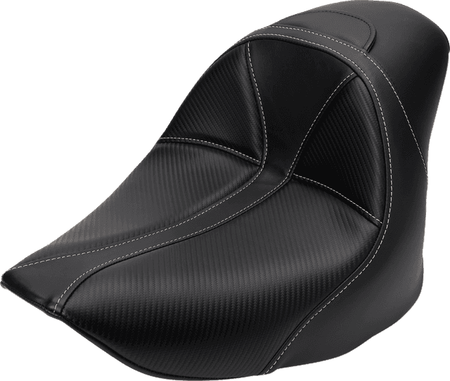 SADDLEMEN 0802-0799 Dominator Solo Seat - w/o Backrest - Black w/ Gray Stitching - FL/FX '06-'17 — image 1 of 7