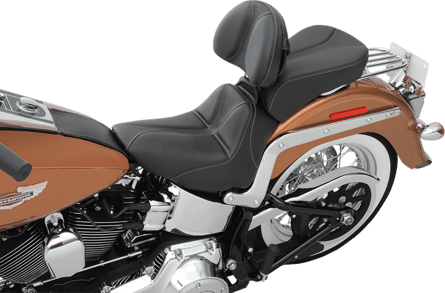 SADDLEMEN 0802-0802 Dominator Solo Seat - w/o Backrest - Black w/ Gray Stitching - FLSTC/N '06-'17 — image 7 of 9
