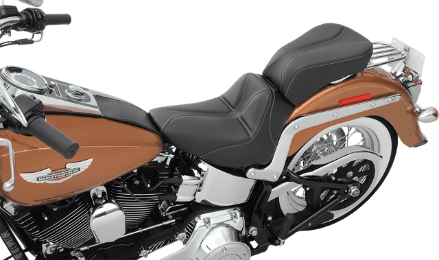 SADDLEMEN 0802-0802 Dominator Solo Seat - w/o Backrest - Black w/ Gray Stitching - FLSTC/N '06-'17 — image 8 of 9