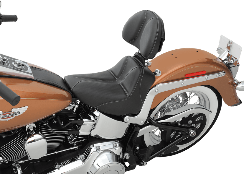 SADDLEMEN 0802-0802 Dominator Solo Seat - w/o Backrest - Black w/ Gray Stitching - FLSTC/N '06-'17 — image 9 of 9