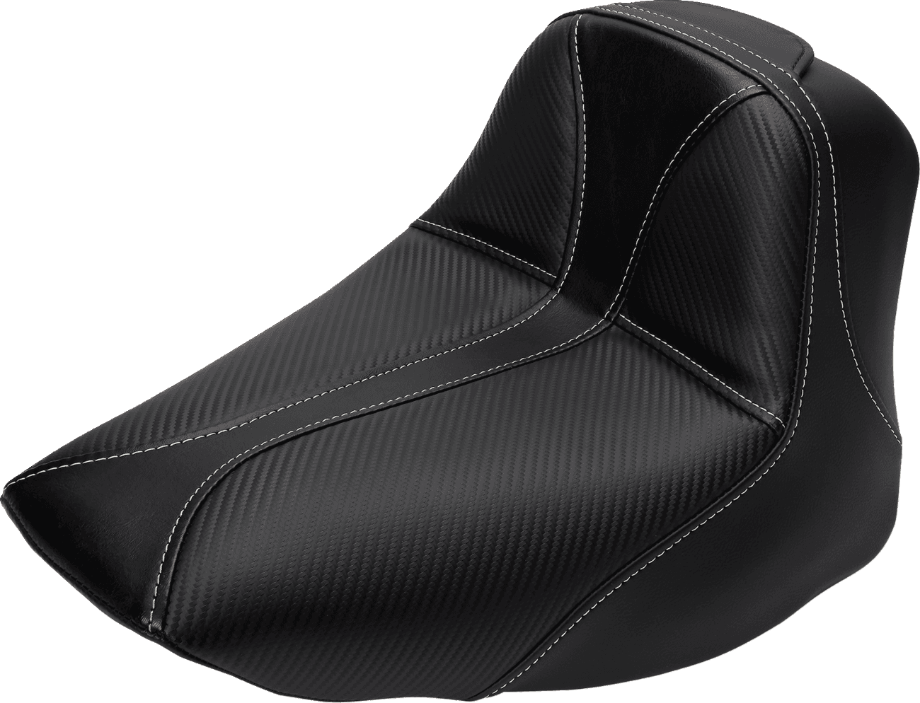 SADDLEMEN 0802-0802 Dominator Solo Seat - w/o Backrest - Black w/ Gray Stitching - FLSTC/N '06-'17