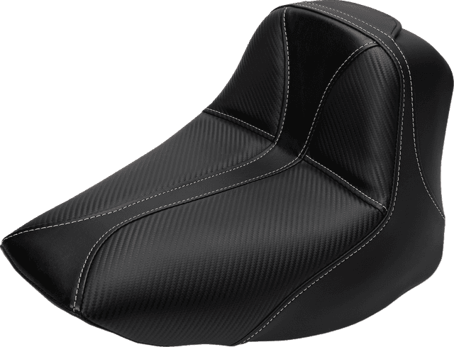 SADDLEMEN 0802-0802 Dominator Solo Seat - w/o Backrest - Black w/ Gray Stitching - FLSTC/N '06-'17 — image 1 of 9