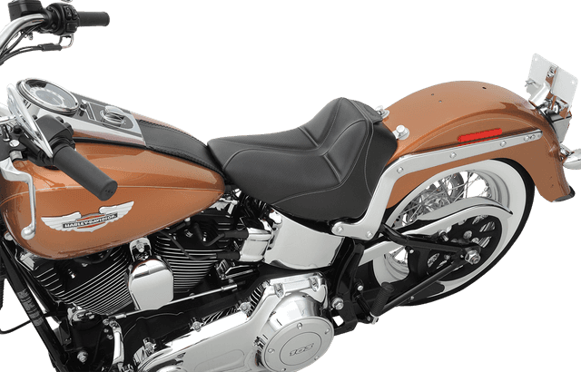 SADDLEMEN 0802-0802 Dominator Solo Seat - w/o Backrest - Black w/ Gray Stitching - FLSTC/N '06-'17 — image 4 of 9