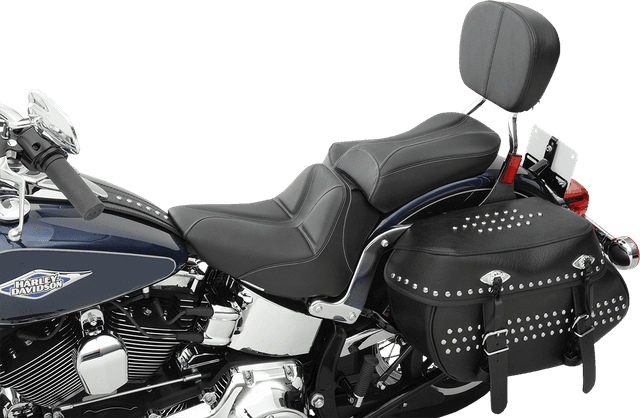 SADDLEMEN 0802-0803 Dominator Pillion Pad - Standard Reach - Black w/ Gray Stitching - FLSTC '06-'17 — image 3 of 3