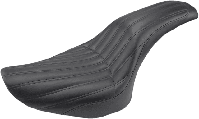 SADDLEMEN 0802-0825 Knuckle 2-Up Seat - Ribbed - Black
