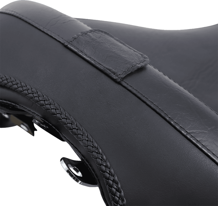 MUSTANG 0802-0893 Wide Solo Seat - With Backrest - Vintage - Black - Smooth - FLSTN '05-'17 — image 4 of 7