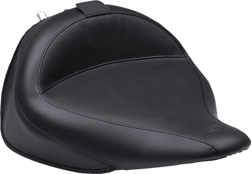 MUSTANG 0802-0893 Wide Solo Seat - With Backrest - Vintage - Black - Smooth - FLSTN '05-'17 — image 6 of 7