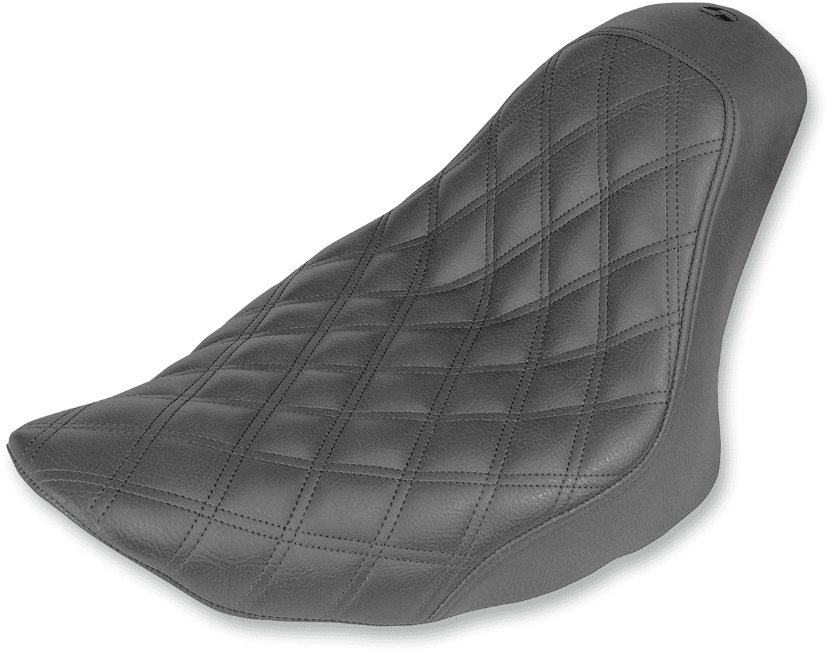 SADDLEMEN 0802-0913 Renegade™ Solo Seat - Lattice Stitched - Black - FL/FX '06-'17