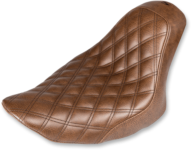 SADDLEMEN 0802-0915 Renegade™ Solo Seat - Lattice Stitched - Brown - FL/FX '06-'17