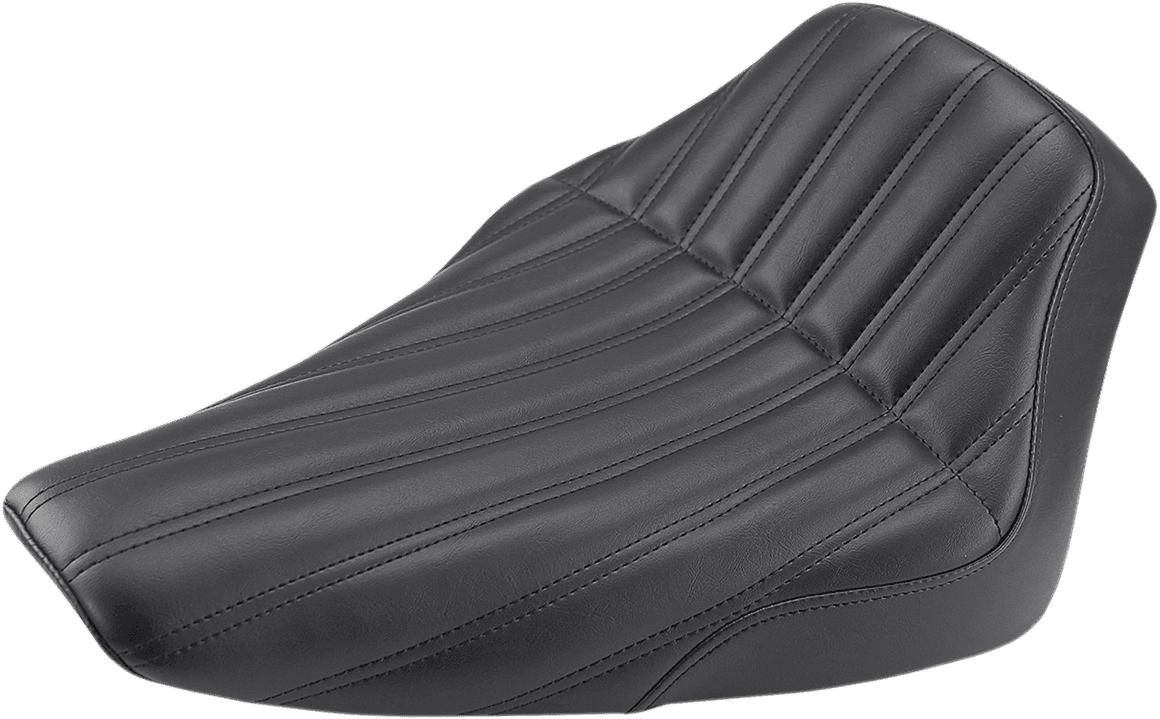 SADDLEMEN 0802-0935 Knuckle Solo Seat - Ribbed - Black - FLS '12-'17