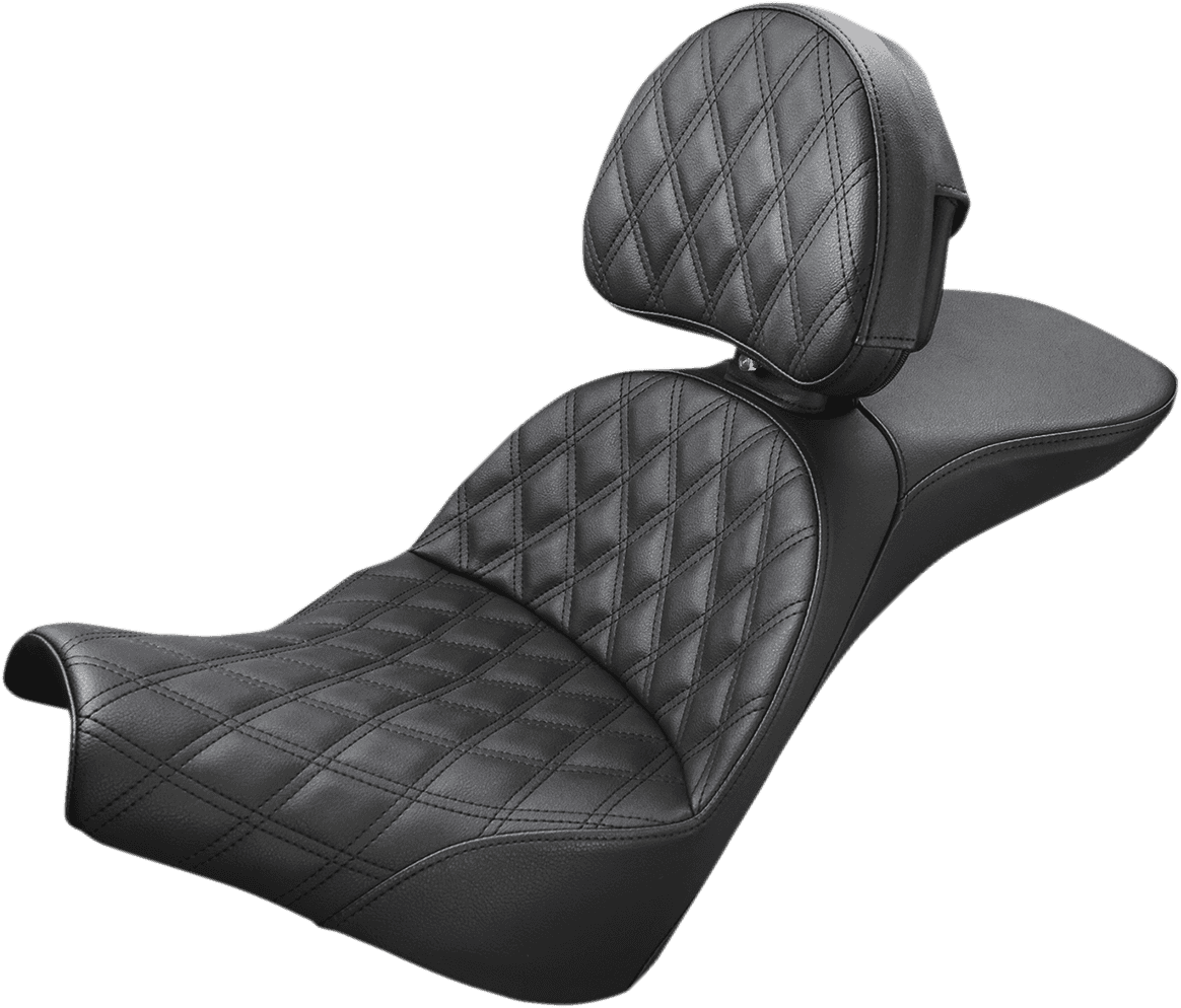 SADDLEMEN 0802-0954 Explorer Seat - Lattice Stitched - Backrest - FXBB/FXST '18-'24