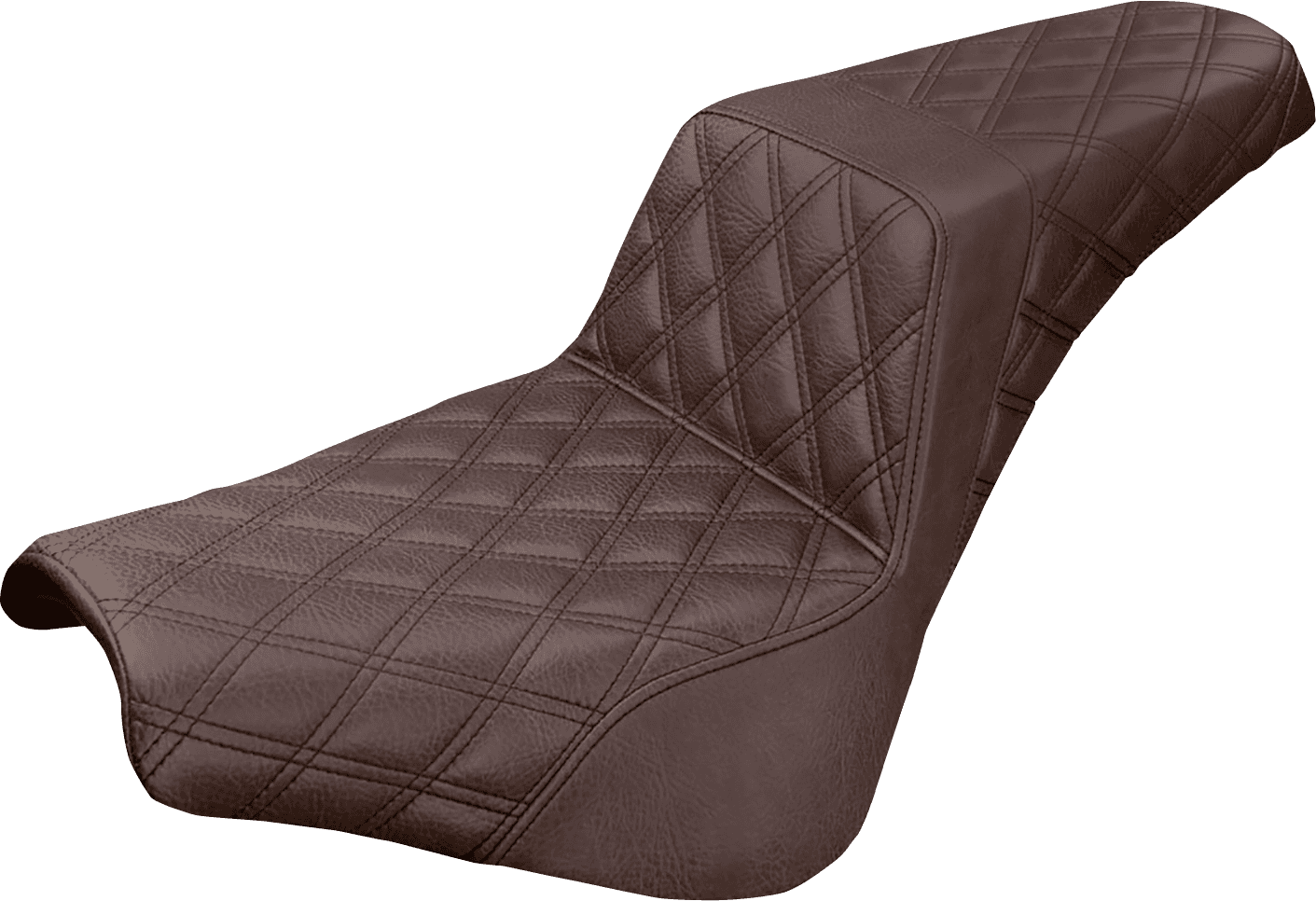 SADDLEMEN 0802-0960 Step-Up Seat - Full Lattice Stitch - Brown
