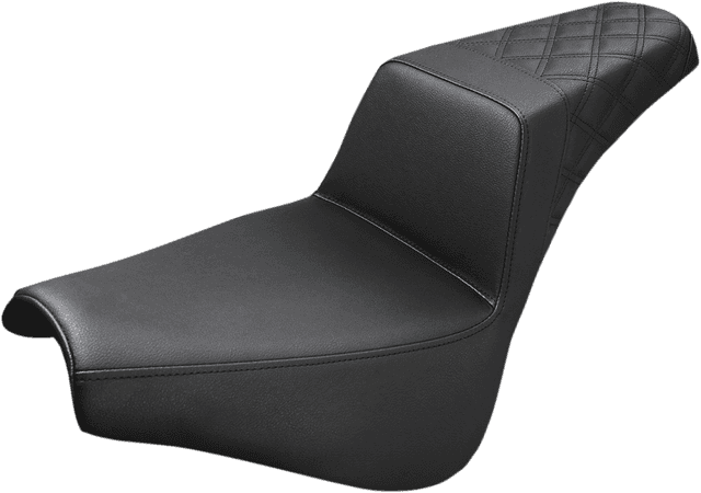 SADDLEMEN 0802-0964 Step-Up Seat - Rear Lattice Stitch - Black - FX '18-'24